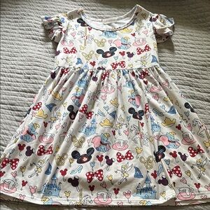 Blue and Red Casual Sundress with Puff Cap Sleeves